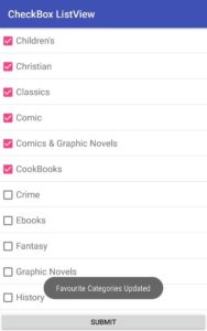 Favorite Categories Updated Screenshot